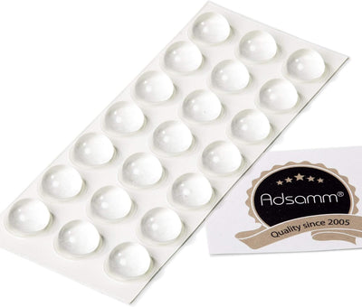 Adsamm® | 21 x selbstklebende Anschlagpuffer | Ø 19 mm | Höhe: 9,5 mm | rund | halbkugelförmig | Tra