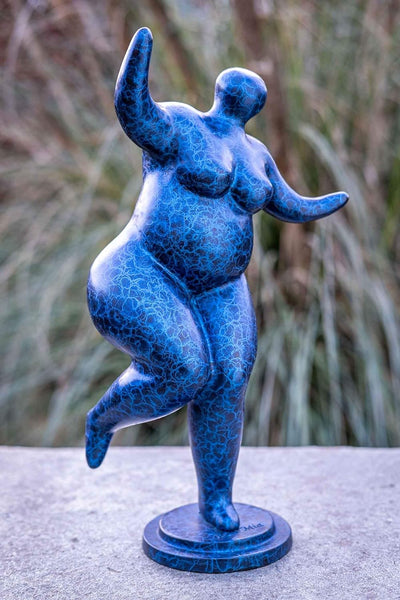 IDYL Bronze-Skulptur Dicke Dame Belle Mia | 37x13x20 cm |Bronze-Figur handgefertigt | Gartenskulptur