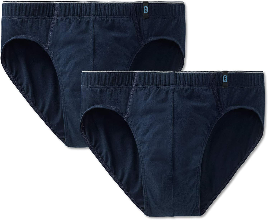 Schiesser Herren Slip 2er Pack - Supermini, Cotton Stretch, Uni, Serie 95/5 (dunkelblau (801 Admiral