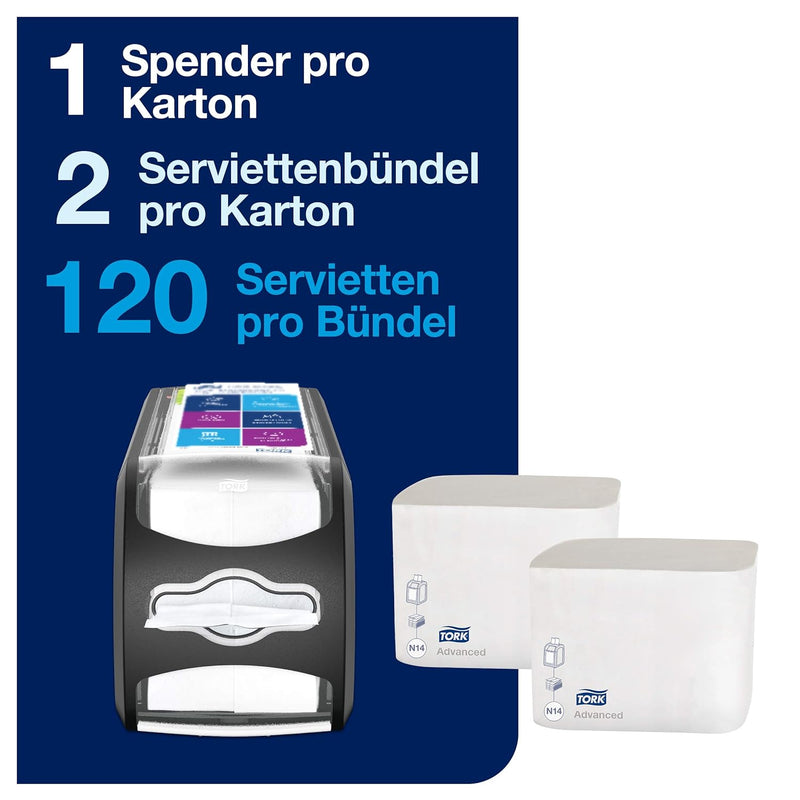 Tork Xpressnap Fit Counter Serviettenspender Starter Pack - 962901 - N14 + Servietten-Nachfüllpacks