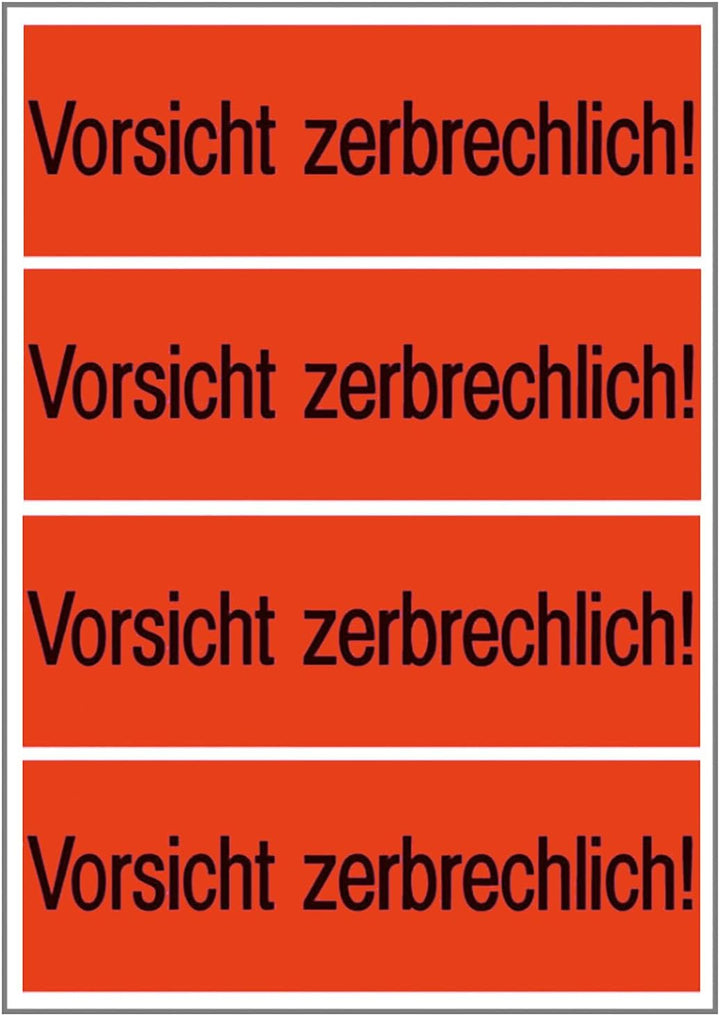 HERMA 6758 Vorsicht zerbrechlich Aufkleber, 1000 Stück, 39 x 118 mm, selbstklebend, klein, Warnhinwe