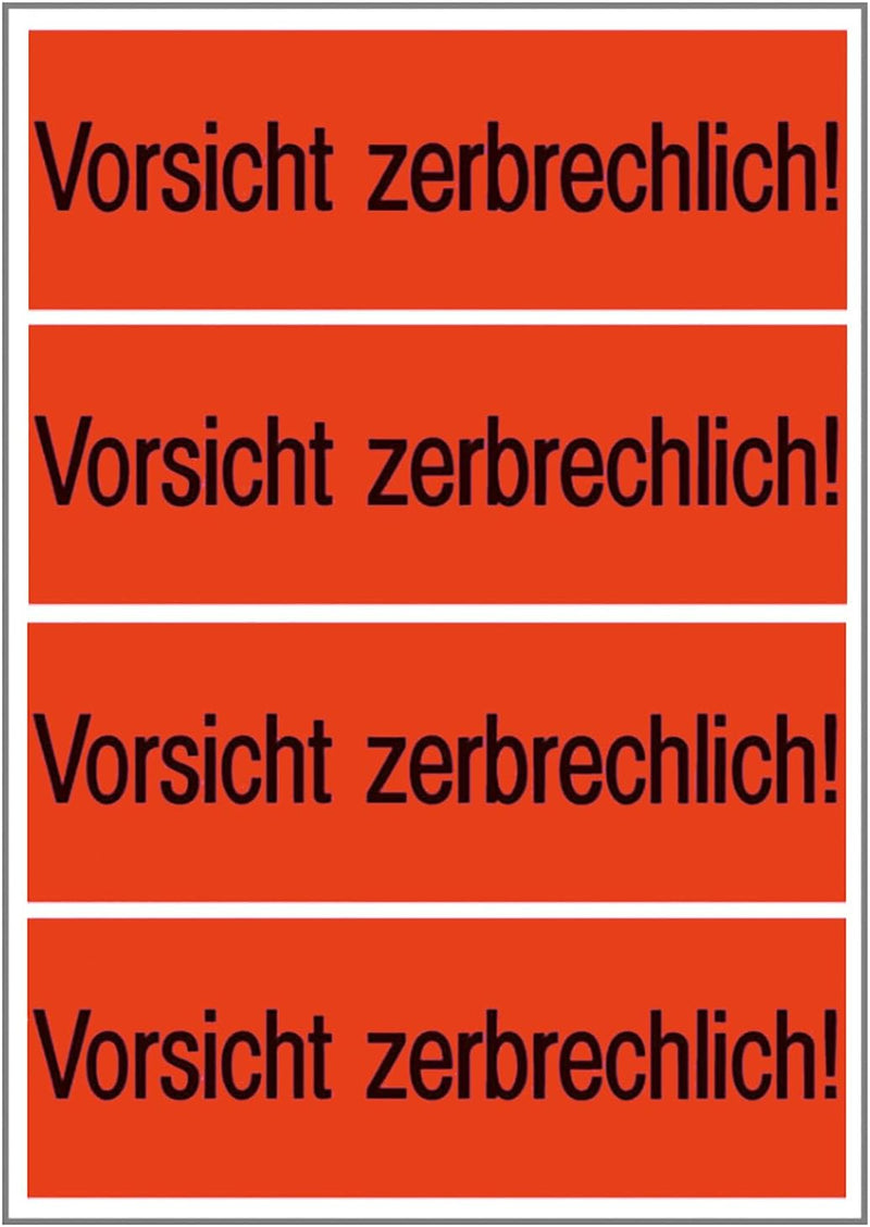 HERMA 6758 Vorsicht zerbrechlich Aufkleber, 1000 Stück, 39 x 118 mm, selbstklebend, klein, Warnhinwe