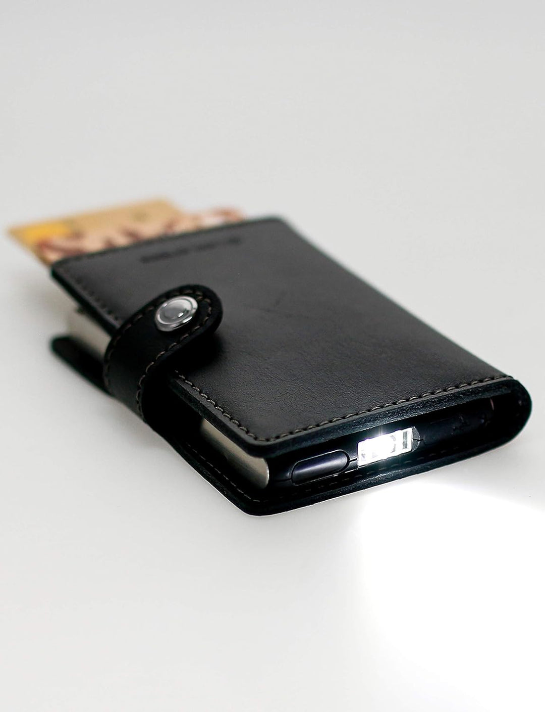 Ledlenser Lite Wallet Portemonnaie, Classic Black, integrierter RFID-Schutz, aufladbares LED-Licht,