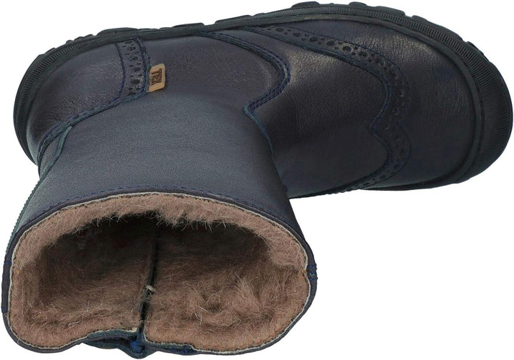 Bisgaard 60509.217 Mädchen wasserdichter Stiefel aus Glattleder mit Warmfutter, Groesse 26, Marine