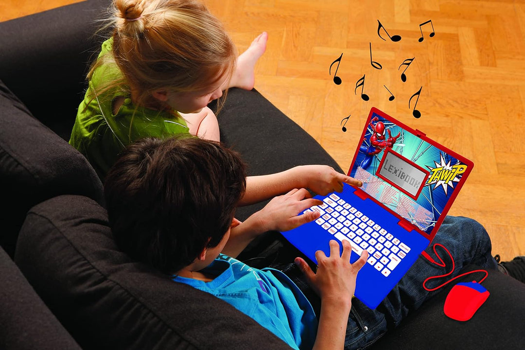 Lexibook JC598SPi4 Marvel Spiderman-Laptop, Lern- und zweisprachiges Portugiesisch/Englisch, Spielze