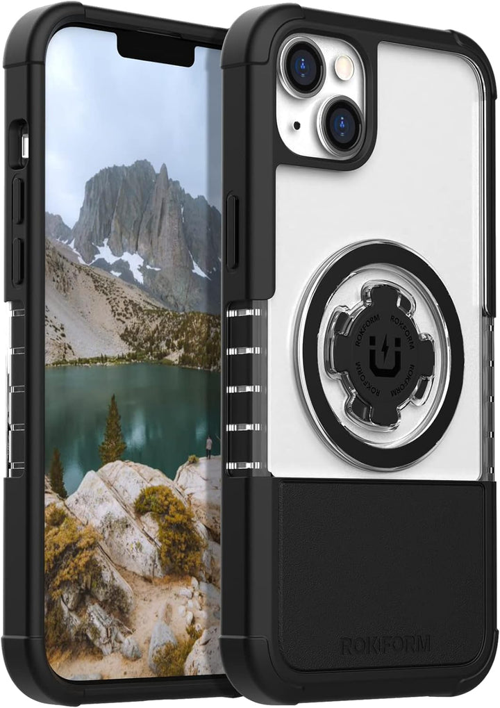 Rokform - iPhone 14 Plus Hülle, Crystal Series, magnetisch + MagSafe kompatibel, klare Apple Hülle,