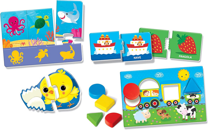 Clementoni - Sapientino Baby Primi Lernspiel 1 Jahr (italienische Version), Spiele Montessori, Made