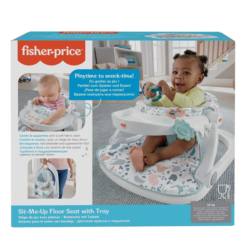 Fisher-Price HPF45 - transportabler Baby-Stuhl mit Ablage und 2 Babyspielzeugen, Bodensitz, Babyzube