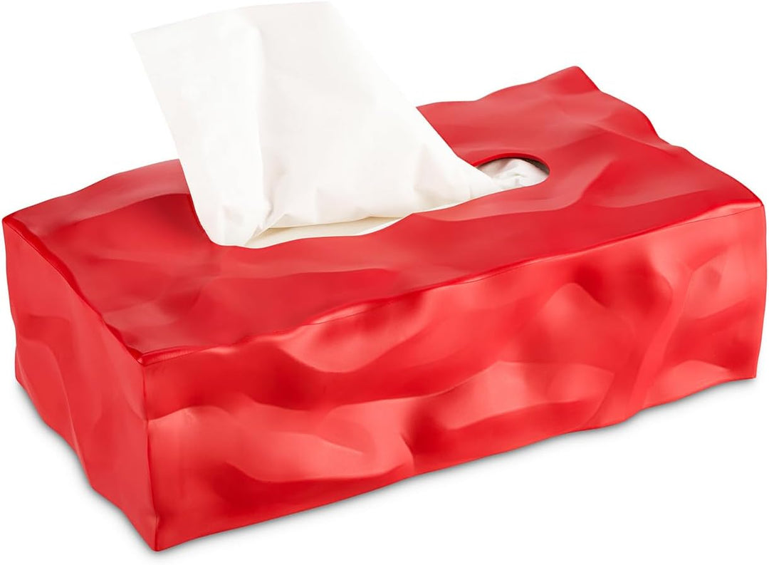 Essey Kosmetiktücher-Box Wipy Cube II, rechteckiger Taschentuchspender, Design Taschentuchbox Rot, R