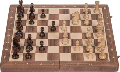 Square - Pro Schach Nr 5 NUSS - Schachspiel aus Holz - Schachbrett & Staunton 5