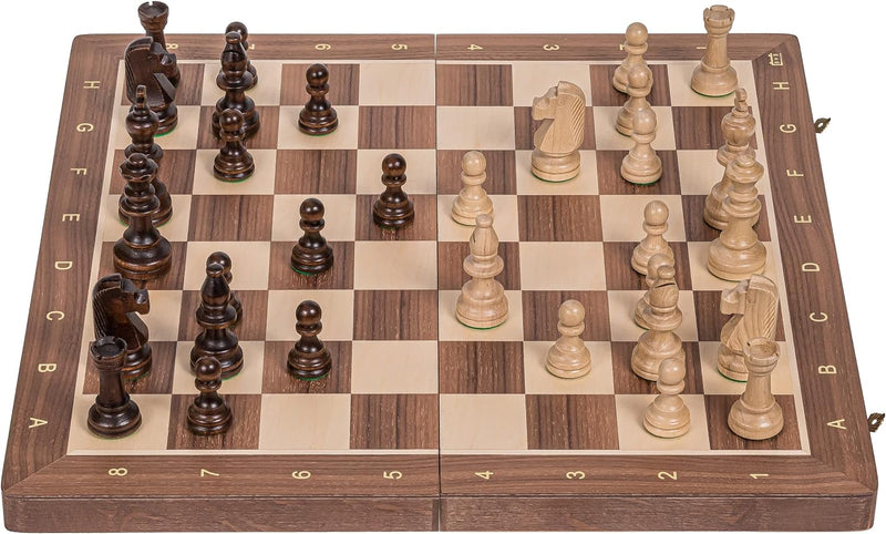 Square - Pro Schach Nr 5 NUSS - Schachspiel aus Holz - Schachbrett & Staunton 5