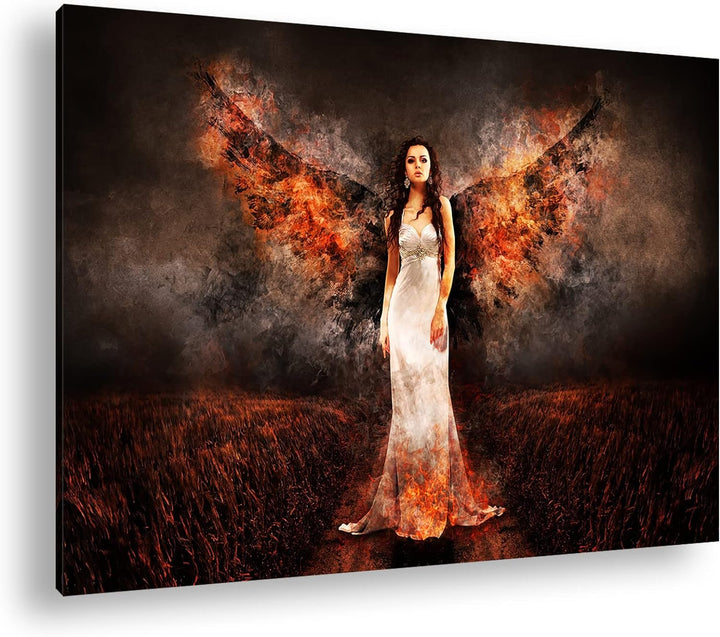 deyoli feuriger Engel Format:75x50 cm als Leinwandbild, Motiv fertig gerahmt auf Echtholzrahmen, Hoc