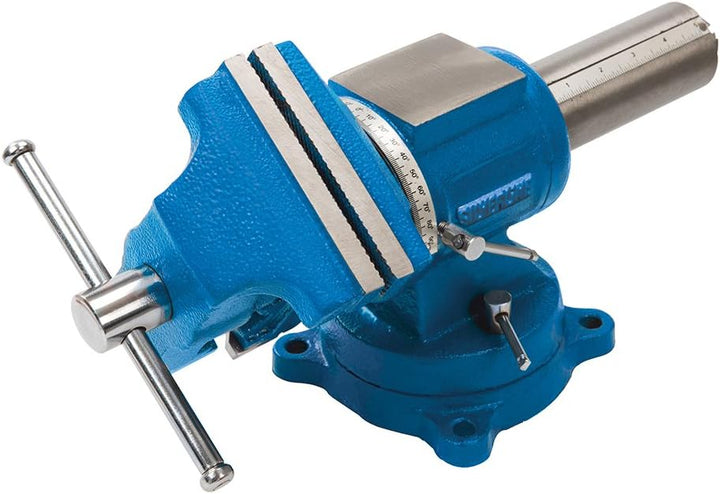 Silverline Schraubstock mit Drehteller, 125 mm, 1 Stück, blau, 979965