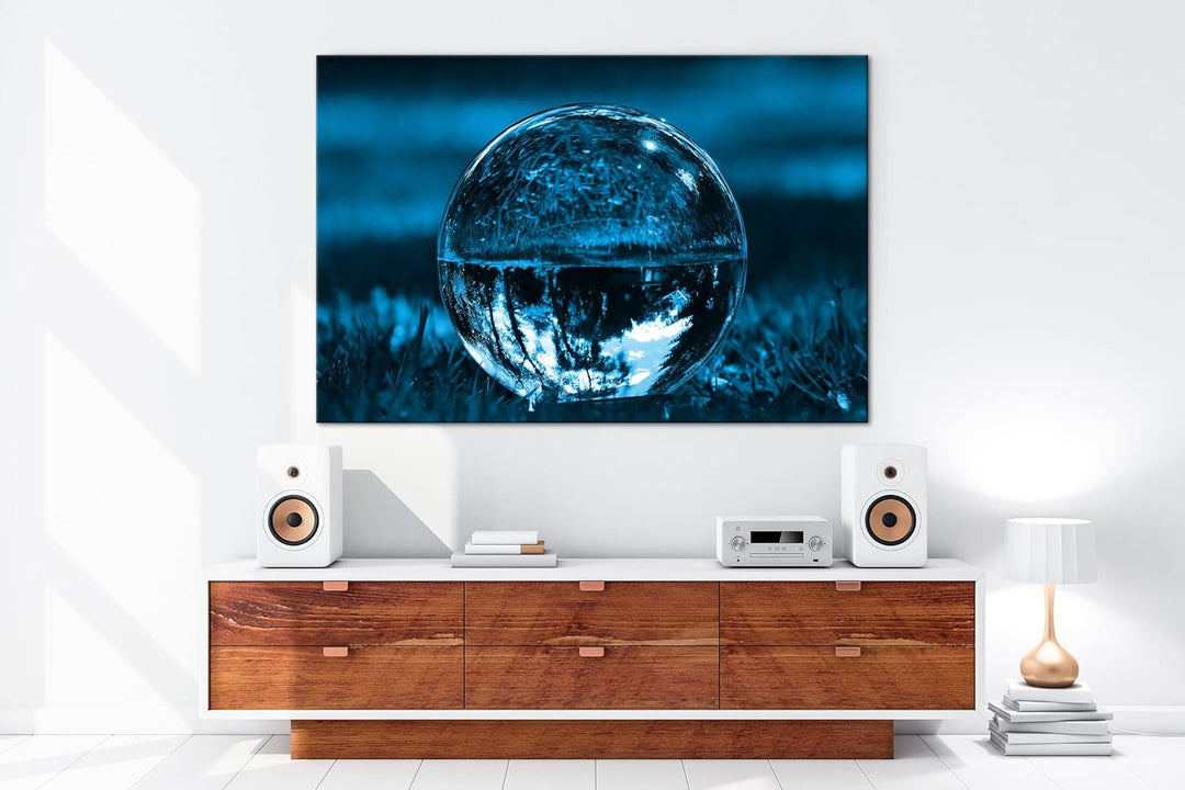 deyoli Umgedrehte Welt Format: 80x60 Effekt: Monocrome Blau als Leinwandbild, Motiv fertig gerahmt a