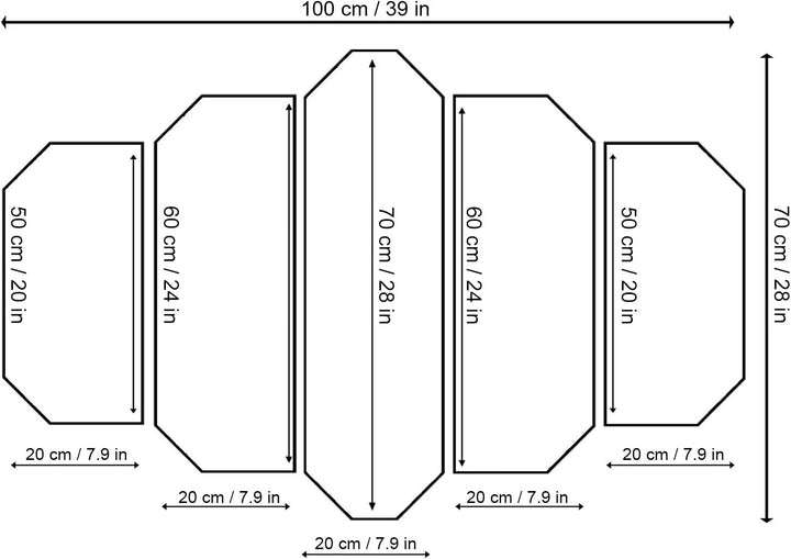 Feeby Dekobild 5 Paneele Venedig Wanddekoration Mehrfarbig 100x70 cm Deko Paneel 100x70 cm Mehrfarbi