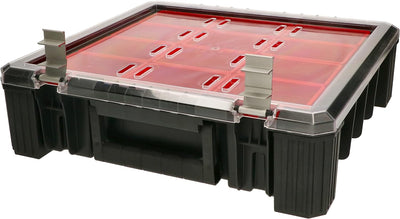 KOTARBAU® Tragbarer Sortimentskasten WRC 39x40x11 cm Aufbewahrungsbox mit Kammern aus Polycarbonat H