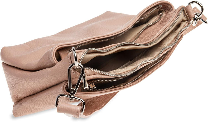 Caspar TL787 klassisch elegante Damen Lederhandtasche Einheitsgrösse Rosa, Einheitsgrösse Rosa