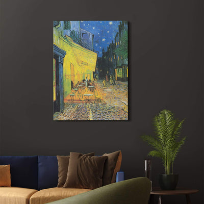 PICANOVA – Vincent Van Gogh Café Terrace at Night 60x80 cm – Bild auf Leinwand – Leinwandbild – Prem