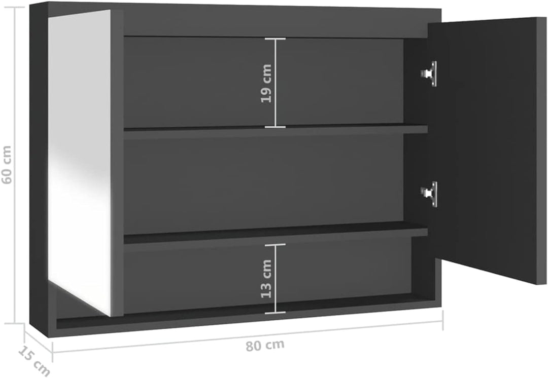 Gecheer Bad Spiegelschrank mit 2 Türen & 3 Fächer Badezimmerspiegel Badspiegel Badschrank Badezimmer