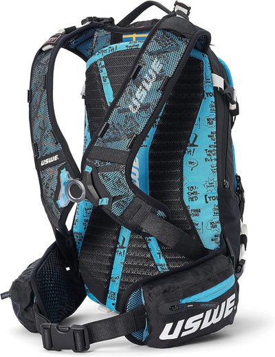 USWE Flow Rucksack mit Rückenprotektor, für Fahrrad, Mountainbike, MTB und E-MTB Flow 16 blau, Flow