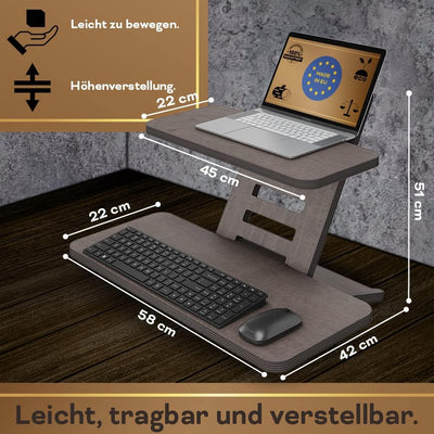 Stehschreibtisch Aufsatz | Stehpulte | Stehpult Holz | Laptopständer | Ständer | Stehtisch Aufsatz |