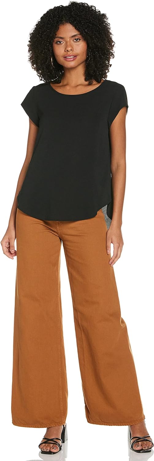 ONLY Vic Short Sleeve Top 40 (Packung mit 4) Schwarz, 40 (Packung mit 4) Schwarz