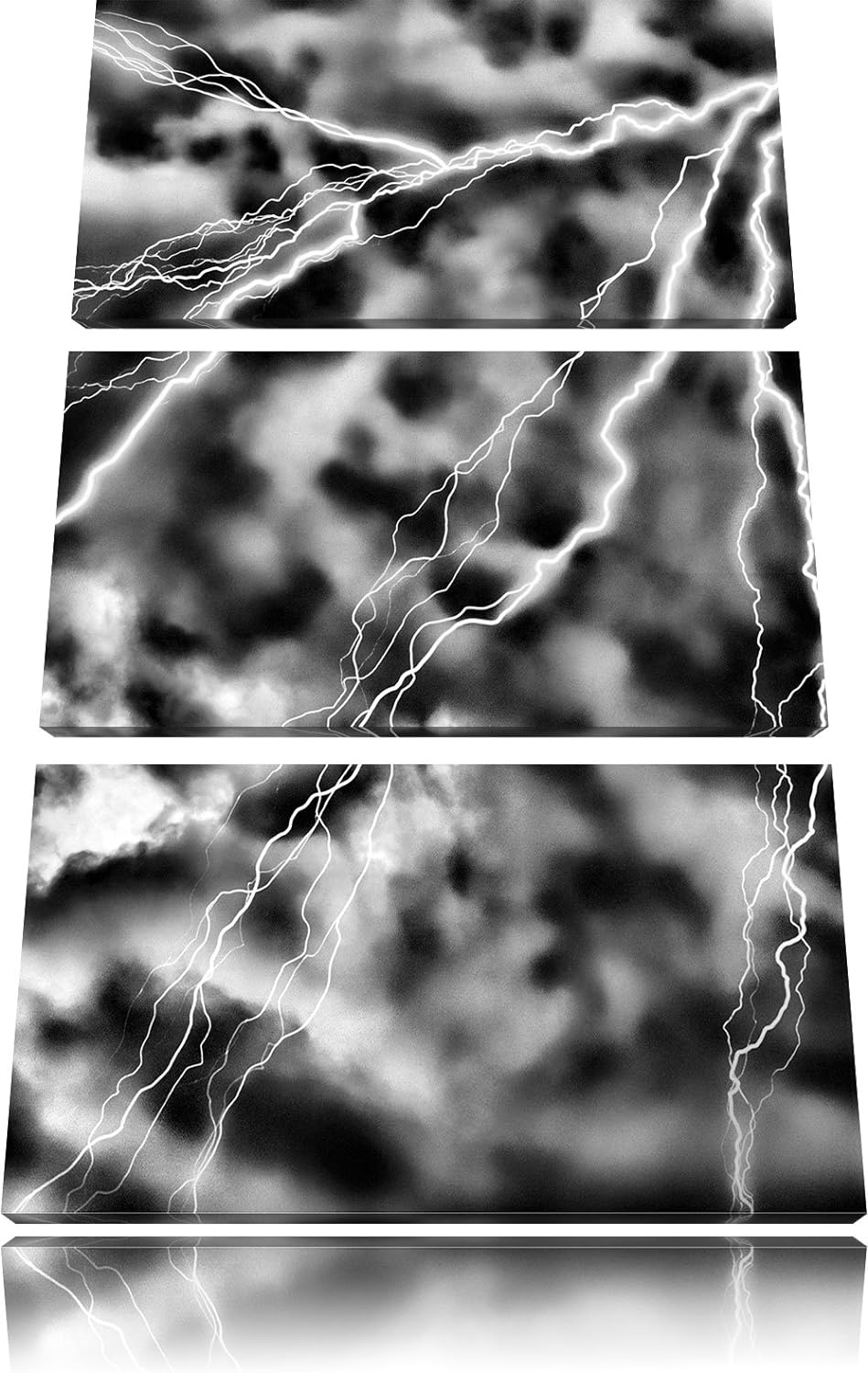 Pixxprint Blitze und Gewitter als Leinwandbild/Grösse: 3 Teilig (120x80) cm/Wandbild/Kunstdruck/fert