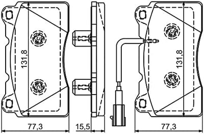 Bosch BP1460 Bremsbeläge - Vorderachse - ECE-R90 Zertifizierung - vier Bremsbeläge pro Set