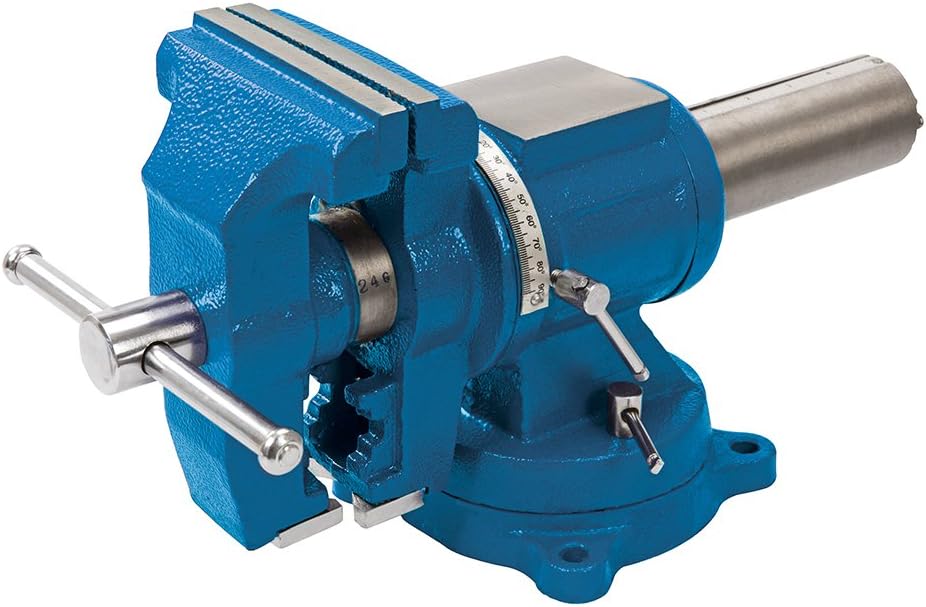Silverline Schraubstock mit Drehteller, 125 mm, 1 Stück, blau, 979965