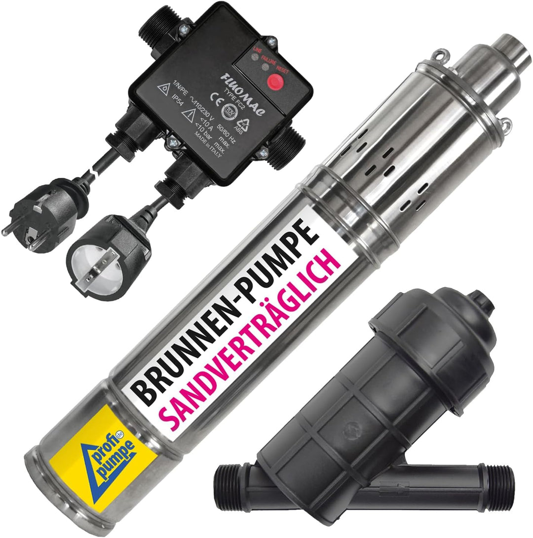 BRUNNENPUMPE - HAUSWASSERWERK - SANDVERTRÄGLICHE TIEFBRUNNENPUMPE 4" 750Watt TAUCHPUMPE SCREW-Star 7