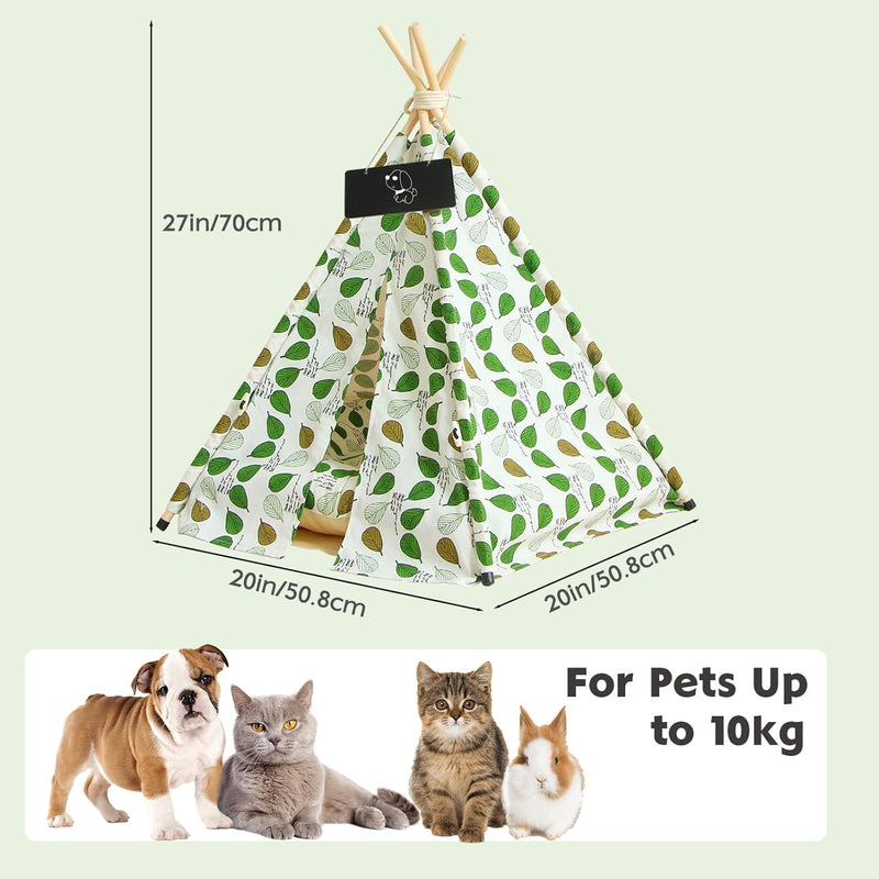 Tipi Zelt fur Hunde und Katzen,Pet Tipi Hunde-Katzenbett mit Kissen, Luxery Hundezelte Hundehöhle un