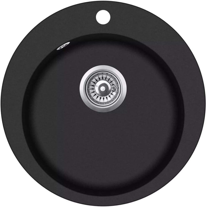 yorten Granitspüle Einzelbecken Rund Küchenspüle Einbauspüle Spülbecken Spüle Granit 1-Becken 505 x