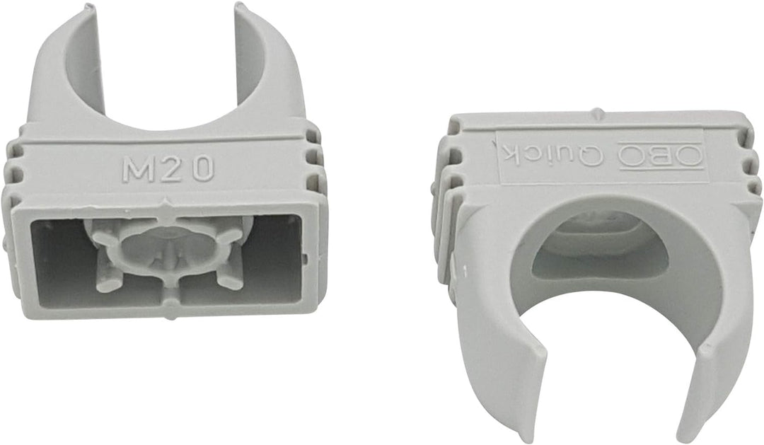200x OBO Bettermann M20 Quick-Schellen | Klemmschelle | Rohrschelle | anreihbar | lichtgrau | 20mm |