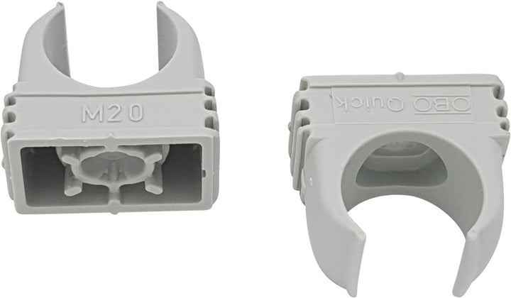 200x OBO Bettermann M20 Quick-Schellen | Klemmschelle | Rohrschelle | anreihbar | lichtgrau | 20mm |