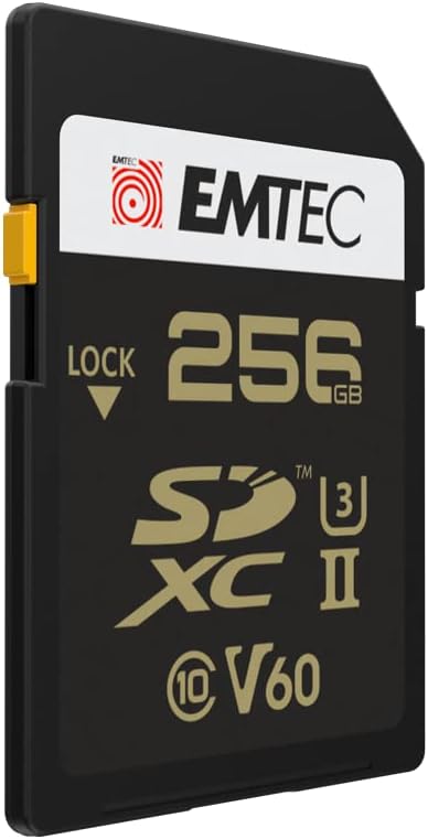 Emtec SpeedIN Pro+ SD-Speicherkarte 256GB, SDXC UHS-II U3 V60, Full HD, 3D, 4K, 8K UHD, Lesegeschwin