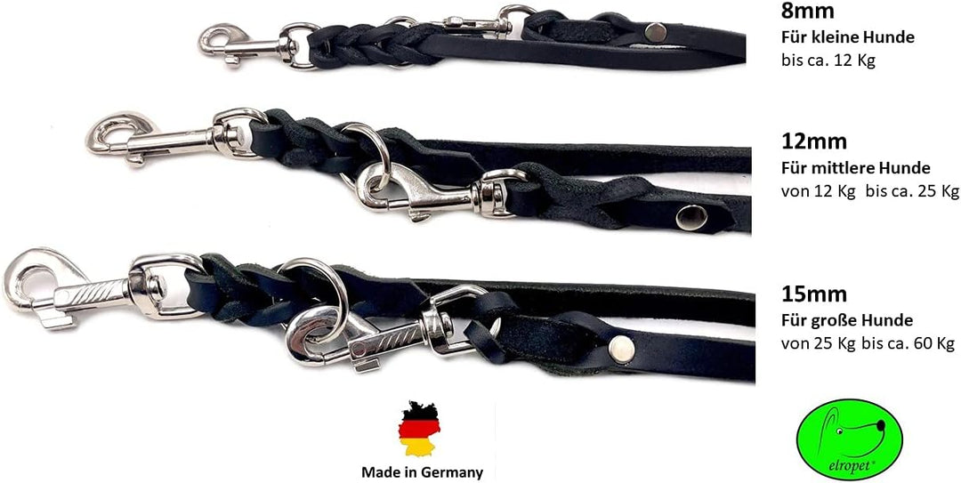 Hundeleine Fettleder kleine Hunde/grosse Hunde 2m / 2,40m / 2,80m / 3,50m / 5m Doppelleine verstellb
