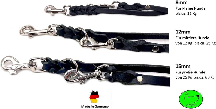 Hundeleine Fettleder kleine Hunde/grosse Hunde 2m / 2,40m / 2,80m / 3,50m / 5m Doppelleine verstellb