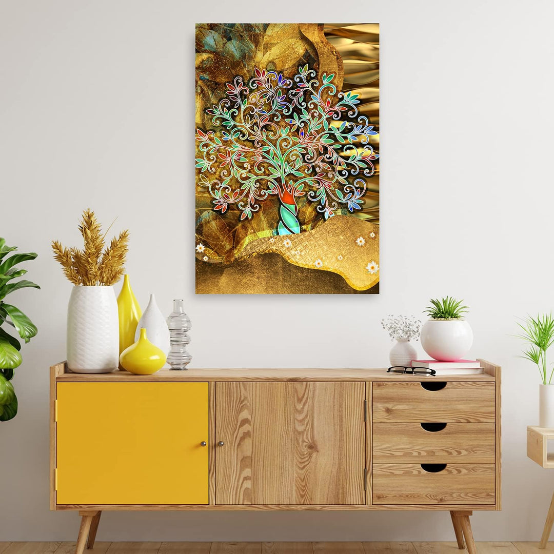 Feeby Bilder Baum des Lebens Gustav Klimt XXL 60x90 cm 1Teilig Wohnzimmer Schlafzimmer Modern Wandbi