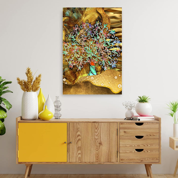 Feeby Bilder Baum des Lebens Gustav Klimt XXL 60x90 cm 1Teilig Wohnzimmer Schlafzimmer Modern Wandbi