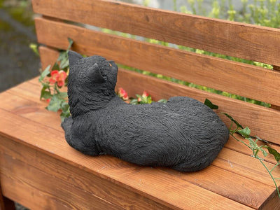 Stone and Style Steinfigur schwarzer Kater Salem Katze frostfest Steinguss