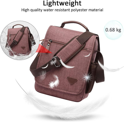 DORRISO Mode Umhängetasche Herren Schultertasche Elegante Schultertaschen für 12.9 Zoll Laptop Kurie