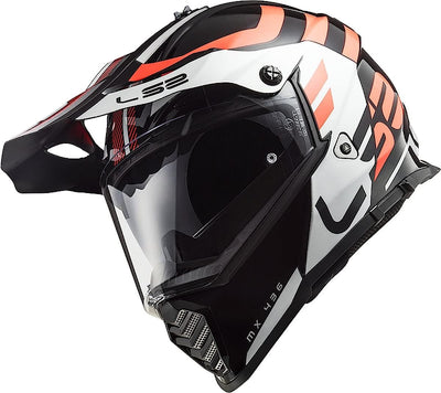 LS2 Helm Pioneer EVO Evolve MX436 glänzend weiss / Kobalt XS Black White, XS Black White