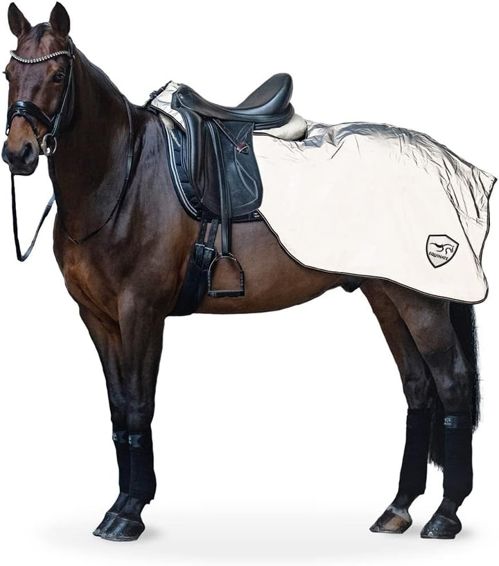 Equinate reflektierende Ausreitdecke Xtreme-Visible - Gr. M -Wasserdicht und Atmungsaktiv mit Fleece