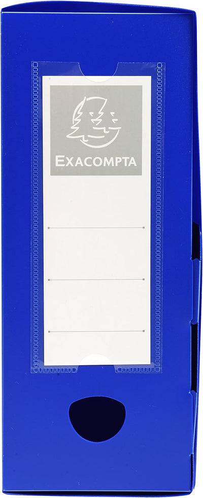 Exacompta 59932E Packung (mit 10 Archivboxen aus PP, mit Druckknopf, Rücken 100mm, DIN A4, mit Rücke