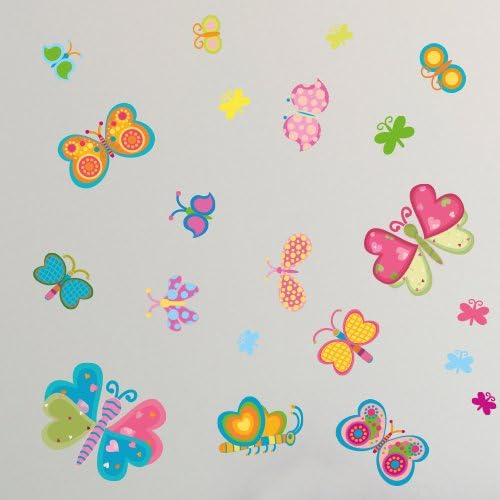 Wandkings Schmetterlinge Wandsticker Megapack Set, 53 Aufkleber, Gesamtfläche 260 x 70 cm