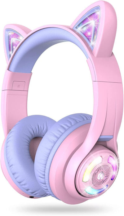 iClever Bluetooth Kopfhörer Kinder über Ohr, Verstellbare 74/85/94dB Lautstärkeregler, 50 Stunden Sp