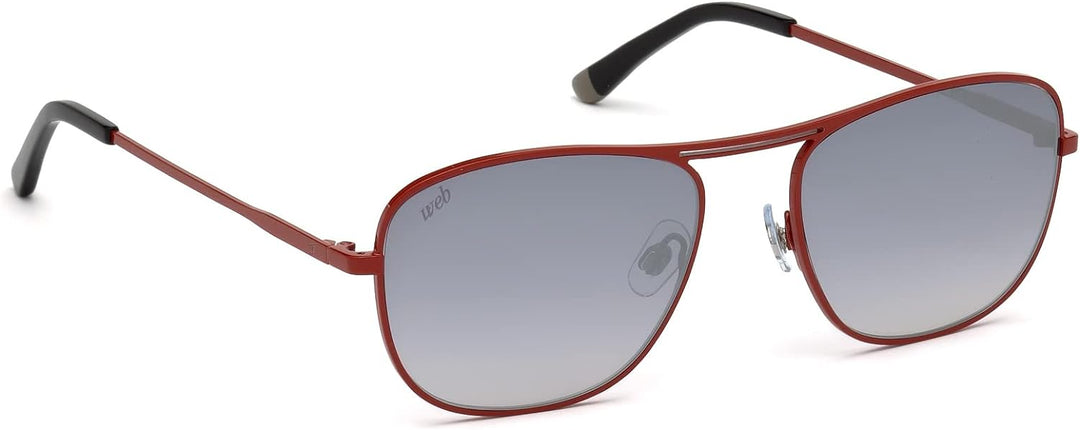 Web Unisex-Erwachsene WE0199 66C 55 Brillengestelle, Rot (Rosso LucFumo Specchiato), 55.0