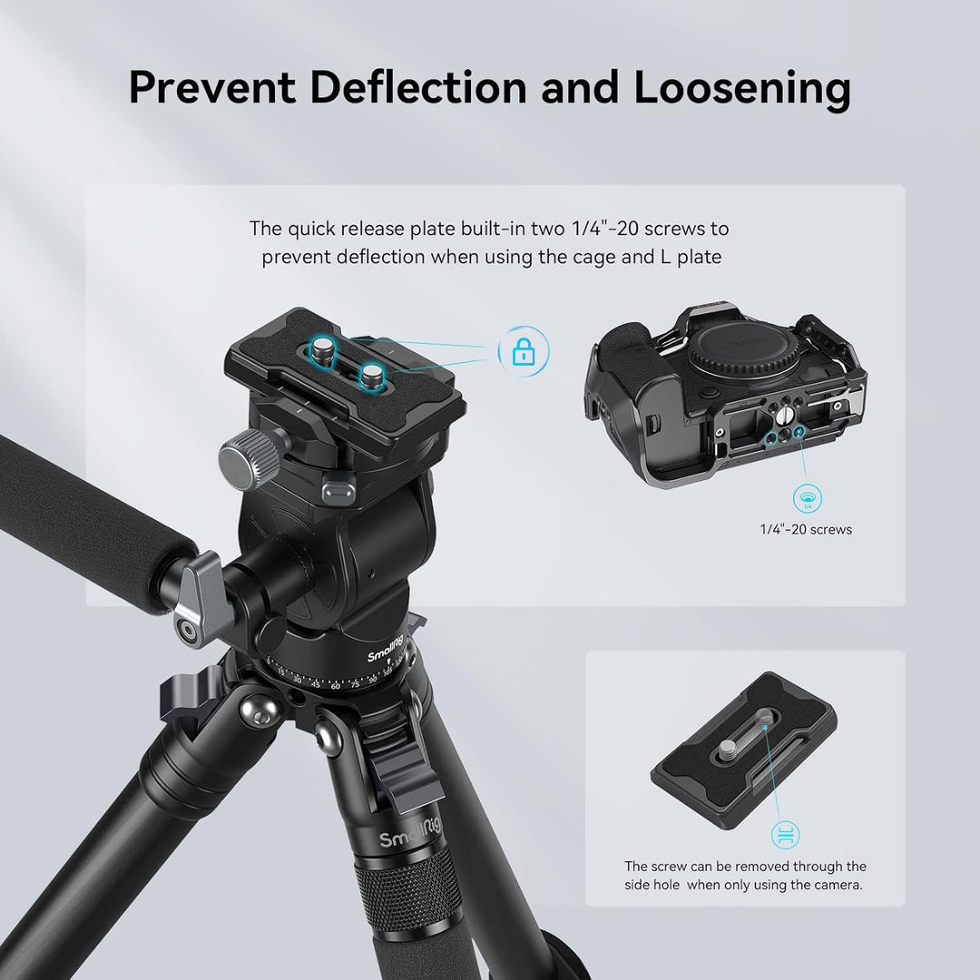 SMALLRIG Video Head Videokopf für Vertikale/Horizontale Aufnahmen, Tripod Stativ-Schwenk-Neige-Fluid