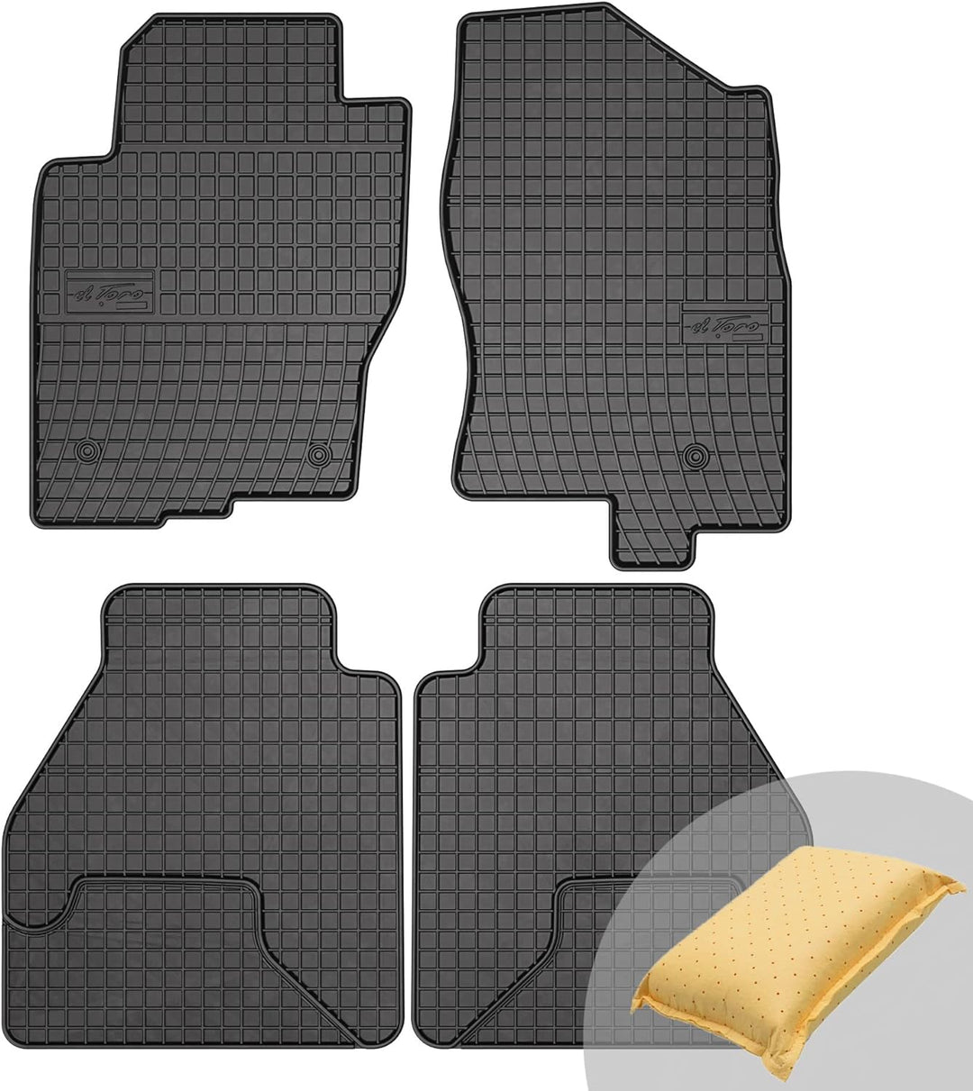 FROGUM EL Toro Gummimatten Ganzjähriges-Set von Autofussmatte Auto Fussmatten für Nissan Navara III