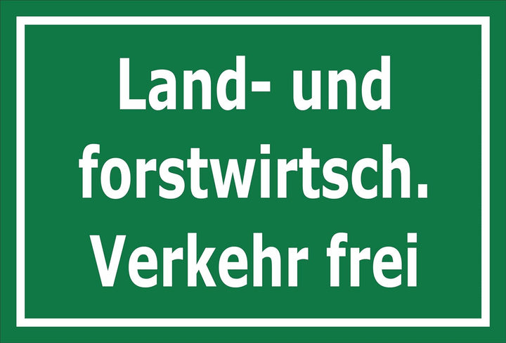 Melis Folienwerkstatt Schild Land- forstwirtsch. Verkehr - 60x40cm - 3mm Aluverbund – 20 VAR S00359-